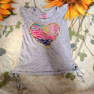 Circo Gray Tee with Colorful Heart Design